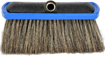 Blue Steer hog's hair brush &mdash; the soft natural bristle brush used on every truck wash at Blue Steer